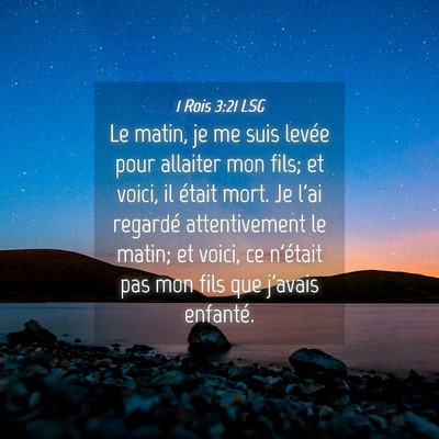 Picture 04 - 1 Rois 3:21 LSG - Le matin, je me suis levée pour allaiter mon - Bible Verse Picture