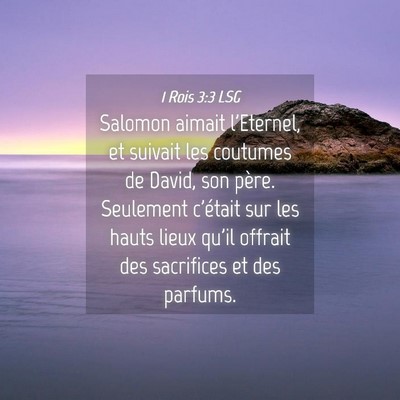 Picture 04 - 1 Rois 3:3 LSG - Salomon aimait l'Eternel, et suivait les coutumes - Bible Verse Picture