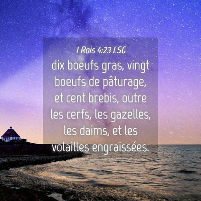 Picture 04 - 1 Rois 4:23 LSG - dix boeufs gras, vingt boeufs de pâturage, et - Bible Verse Picture