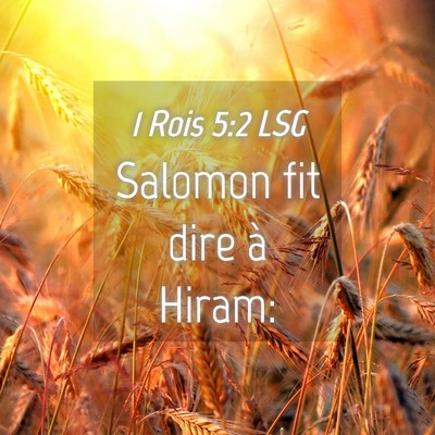 Picture 04 - 1 Rois 5:2 LSG - Salomon fit dire à - Bible Verse Picture