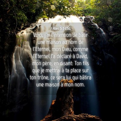 Picture 04 - 1 Rois 5:5 LSG - Voici, j'ai l'intention de bâtir une maison au - Bible Verse Picture