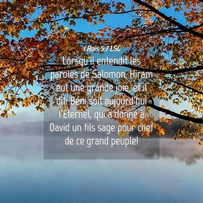 Picture 04 - 1 Rois 5:7 LSG - Lorsqu'il entendit les paroles de Salomon, Hiram - Bible Verse Picture
