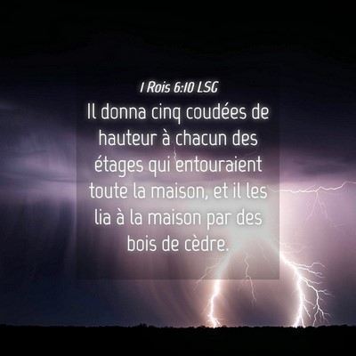 Picture 04 - 1 Rois 6:10 LSG - Il donna cinq coudées de hauteur à chacun des - Bible Verse Picture