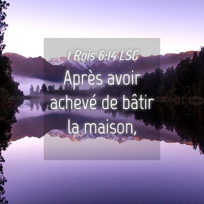 Picture 04 - 1 Rois 6:14 LSG - Après avoir achevé de bâtir la - Bible Verse Picture