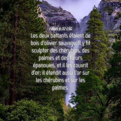 Picture 04 - 1 Rois 6:32 LSG - Les deux battants étaient de bois d'olivier - Bible Verse Picture