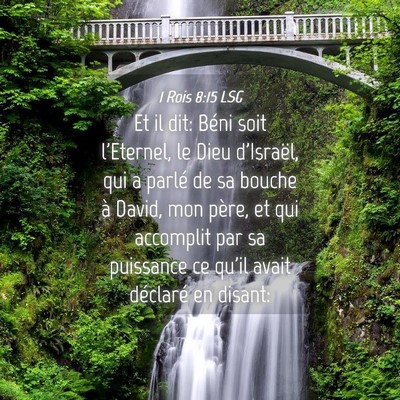 Picture 04 - 1 Rois 8:15 LSG - Et il dit: Béni soit l'Eternel, le Dieu - Bible Verse Picture