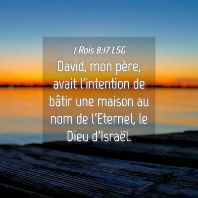 Picture 04 - 1 Rois 8:17 LSG - David, mon père, avait l'intention de bâtir une - Bible Verse Picture