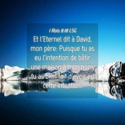 Picture 04 - 1 Rois 8:18 LSG - Et l'Eternel dit à David, mon père: Puisque tu - Bible Verse Picture