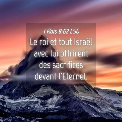 Picture 04 - 1 Rois 8:62 LSG - Le roi et tout Israël avec lui offrirent des - Bible Verse Picture