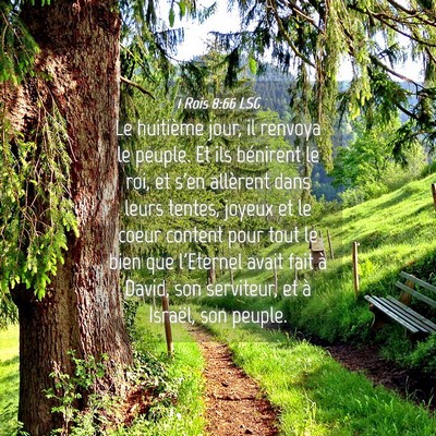 Picture 04 - 1 Rois 8:66 LSG - Le huitième jour, il renvoya le peuple. Et ils - Bible Verse Picture
