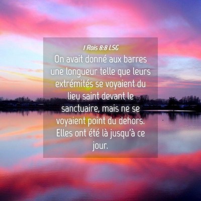 Picture 04 - 1 Rois 8:8 LSG - On avait donné aux barres une longueur telle que - Bible Verse Picture