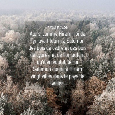 Picture 04 - 1 Rois 9:11 LSG - Alors, comme Hiram, roi de Tyr, avait fourni à - Bible Verse Picture