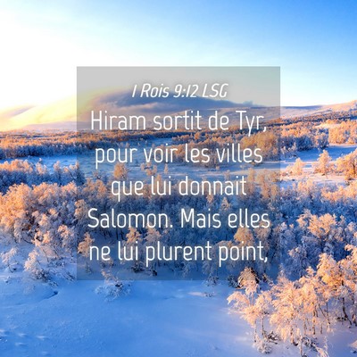 Picture 04 - 1 Rois 9:12 LSG - Hiram sortit de Tyr, pour voir les villes que lui - Bible Verse Picture