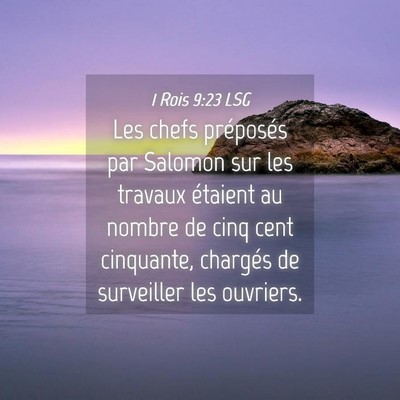 Picture 04 - 1 Rois 9:23 LSG - Les chefs préposés par Salomon sur les travaux - Bible Verse Picture