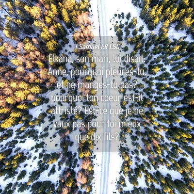 Picture 04 - 1 Samuel 1:8 LSG - Elkana, son mari, lui disait: Anne, pourquoi - Bible Verse Picture