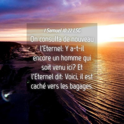 Picture 04 - 1 Samuel 10:22 LSG - On consulta de nouveau l'Eternel: Y a-t-il encore - Bible Verse Picture