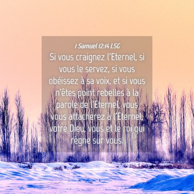 Picture 04 - 1 Samuel 12:14 LSG - Si vous craignez l'Eternel, si vous le servez, si - Bible Verse Picture