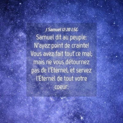 Picture 04 - 1 Samuel 12:20 LSG - Samuel dit au peuple: N'ayez point de crainte! - Bible Verse Picture