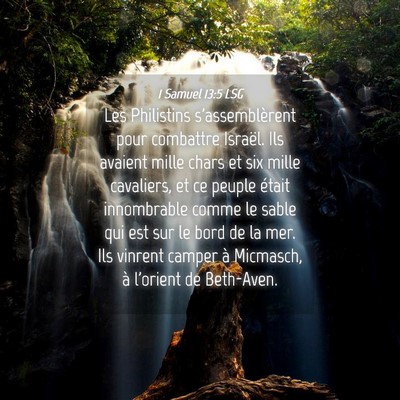 Picture 04 - 1 Samuel 13:5 LSG - Les Philistins s'assemblèrent pour combattre - Bible Verse Picture