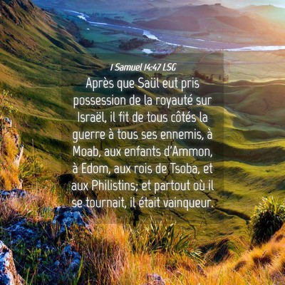 Picture 04 - 1 Samuel 14:47 LSG - Après que Saül eut pris possession de la - Bible Verse Picture