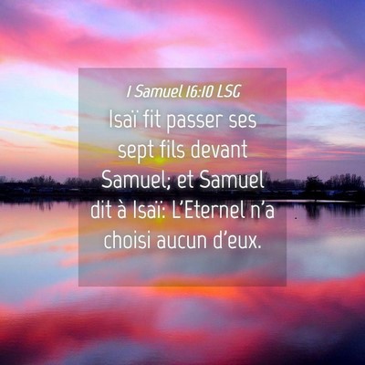 Picture 04 - 1 Samuel 16:10 LSG - Isaï fit passer ses sept fils devant Samuel; et - Bible Verse Picture