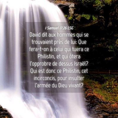 Picture 04 - 1 Samuel 17:26 LSG - David dit aux hommes qui se trouvaient près de - Bible Verse Picture