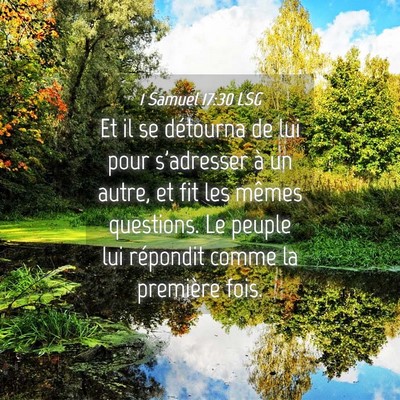 Picture 04 - 1 Samuel 17:30 LSG - Et il se détourna de lui pour s'adresser à un - Bible Verse Picture