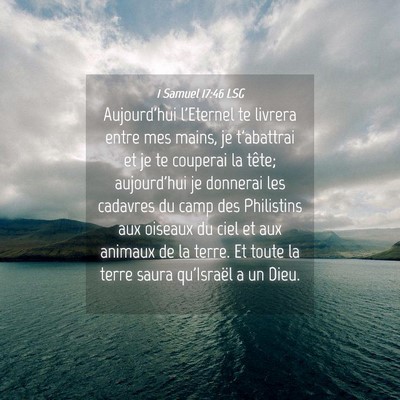 Picture 04 - 1 Samuel 17:46 LSG - Aujourd'hui l'Eternel te livrera entre mes mains, - Bible Verse Picture