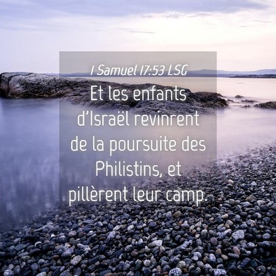 Picture 04 - 1 Samuel 17:53 LSG - Et les enfants d'Israël revinrent de la - Bible Verse Picture