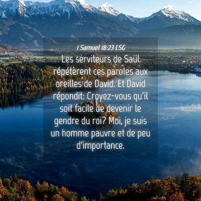 Picture 04 - 1 Samuel 18:23 LSG - Les serviteurs de Saül répétèrent ces paroles - Bible Verse Picture
