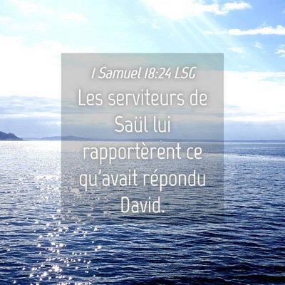 Picture 04 - 1 Samuel 18:24 LSG - Les serviteurs de Saül lui rapportèrent ce - Bible Verse Picture