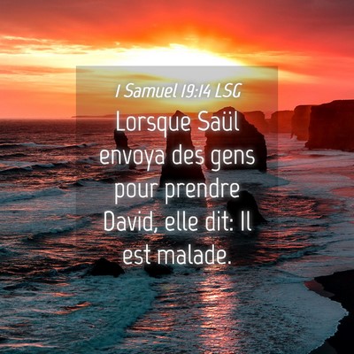 Picture 04 - 1 Samuel 19:14 LSG - Lorsque Saül envoya des gens pour prendre David, - Bible Verse Picture
