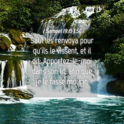Picture 04 - 1 Samuel 19:15 LSG - Saül les renvoya pour qu'ils le vissent, et il - Bible Verse Picture