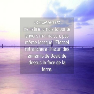Picture 04 - 1 Samuel 20:15 LSG - ne retire jamais ta bonté envers ma maison, pas - Bible Verse Picture