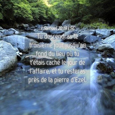 Picture 04 - 1 Samuel 20:19 LSG - Tu descendras le troisième jour jusqu'au fond du - Bible Verse Picture