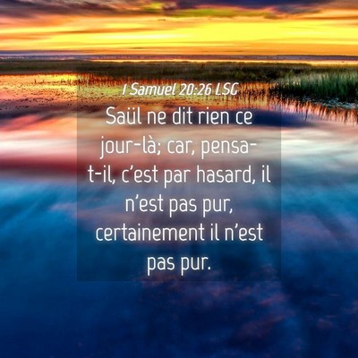 Picture 04 - 1 Samuel 20:26 LSG - Saül ne dit rien ce jour-là; car, pensa-t-il, - Bible Verse Picture