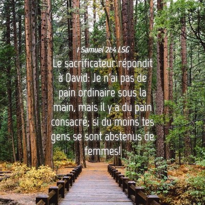 Picture 04 - 1 Samuel 21:4 LSG - Le sacrificateur répondit à David: Je n'ai pas - Bible Verse Picture