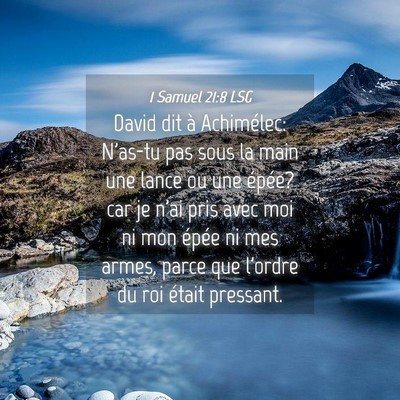Picture 04 - 1 Samuel 21:8 LSG - David dit à Achimélec: N'as-tu pas sous la main - Bible Verse Picture