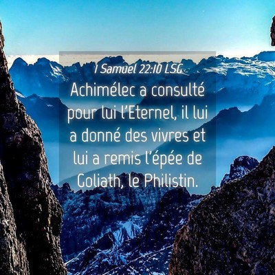 Picture 04 - 1 Samuel 22:10 LSG - Achimélec a consulté pour lui l'Eternel, il lui - Bible Verse Picture
