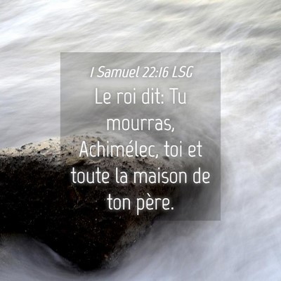Picture 04 - 1 Samuel 22:16 LSG - Le roi dit: Tu mourras, Achimélec, toi et toute - Bible Verse Picture