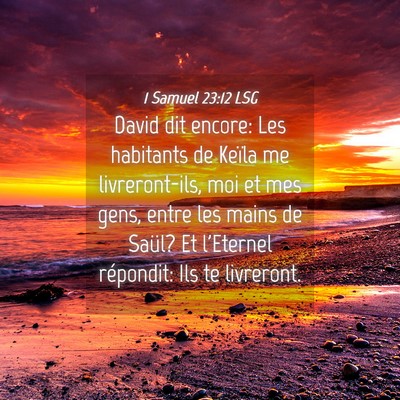 Picture 04 - 1 Samuel 23:12 LSG - David dit encore: Les habitants de Keïla me - Bible Verse Picture