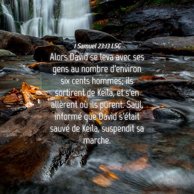 Picture 04 - 1 Samuel 23:13 LSG - Alors David se leva avec ses gens au nombre - Bible Verse Picture