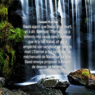 Picture 04 - 1 Samuel 25:39 LSG - David apprit que Nabal était mort, et il dit: - Bible Verse Picture