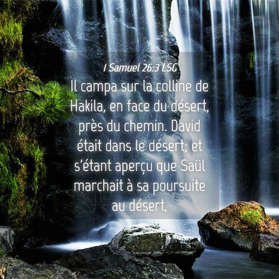 Picture 04 - 1 Samuel 26:3 LSG - Il campa sur la colline de Hakila, en face du - Bible Verse Picture