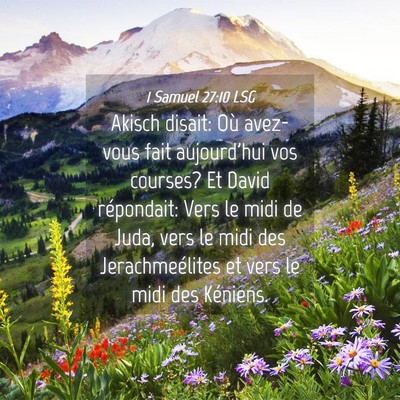 Picture 04 - 1 Samuel 27:10 LSG - Akisch disait: Où avez-vous fait aujourd'hui vos - Bible Verse Picture