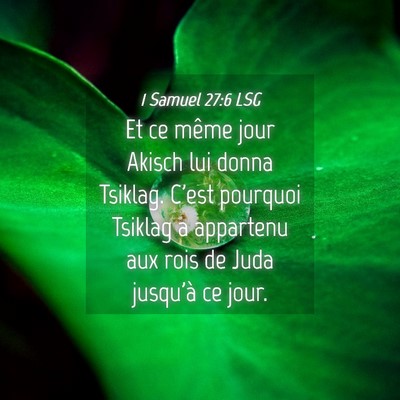 Picture 04 - 1 Samuel 27:6 LSG - Et ce même jour Akisch lui donna Tsiklag. C'est - Bible Verse Picture