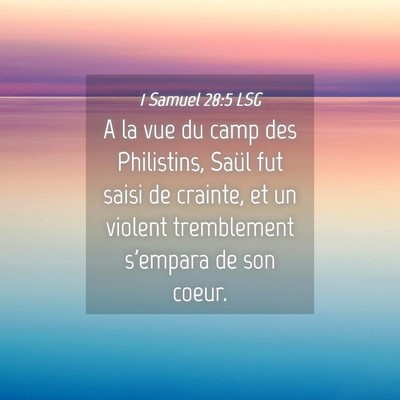 Picture 04 - 1 Samuel 28:5 LSG - A la vue du camp des Philistins, Saül fut saisi - Bible Verse Picture