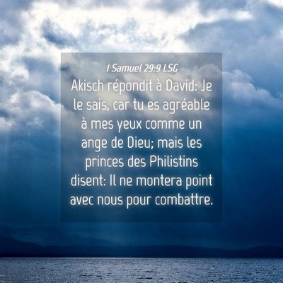 Picture 04 - 1 Samuel 29:9 LSG - Akisch répondit à David: Je le sais, car tu es - Bible Verse Picture