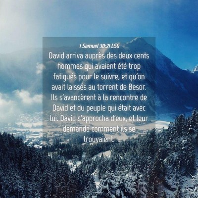 Picture 04 - 1 Samuel 30:21 LSG - David arriva auprès des deux cents hommes qui - Bible Verse Picture