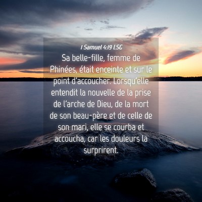 Picture 04 - 1 Samuel 4:19 LSG - Sa belle-fille, femme de Phinées, était - Bible Verse Picture
